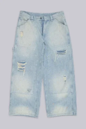 Carpenter-Jeans mit Nadelstreifen und doppelten Knieverstärkungen