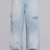Carpenter-Jeans mit Nadelstreifen und doppelten Knieverstärkungen