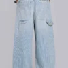 Carpenter-Jeans mit Nadelstreifen und doppelten Knieverstärkungen