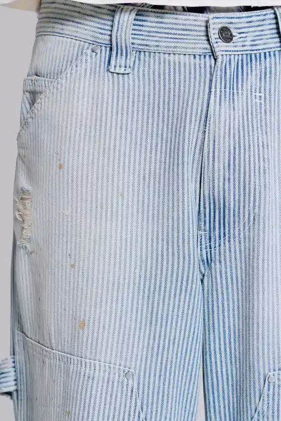Carpenter-Jeans mit Nadelstreifen und doppelten Knieverstärkungen