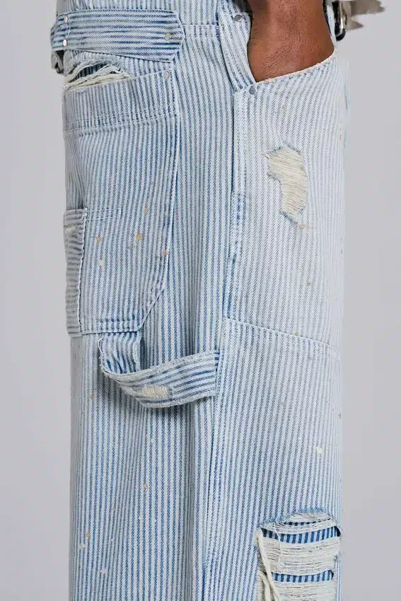 Carpenter-Jeans mit Nadelstreifen und doppelten Knieverstärkungen