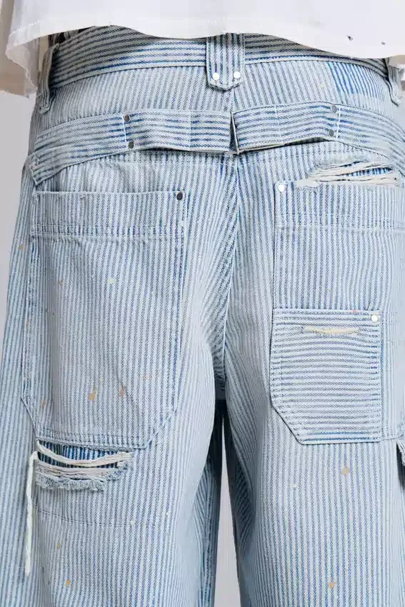 Carpenter-Jeans mit Nadelstreifen und doppelten Knieverstärkungen