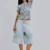 T-Shirt mit Totenkopf-Camouflage-Print