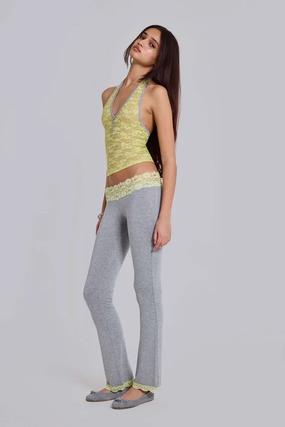 Cassia Lace Henley-Haltertop