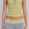 Cassia Lace Henley-Haltertop
