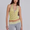 Cassia Lace Henley-Haltertop