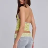 Cassia Lace Henley-Haltertop