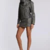 Cera Clasp PU-Leder-Funnel-Jacke