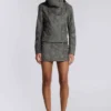 Cera Clasp PU-Leder-Funnel-Jacke
