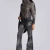 Cera Clasp PU-Leder-Funnel-Jacke