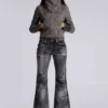 Cera Clasp PU-Leder-Funnel-Jacke
