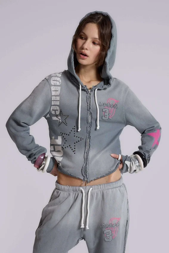 Cleo Graphic Zip-Through-Hoodie