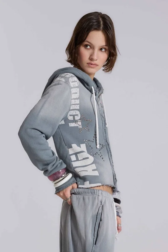 Cleo Graphic Zip-Through-Hoodie