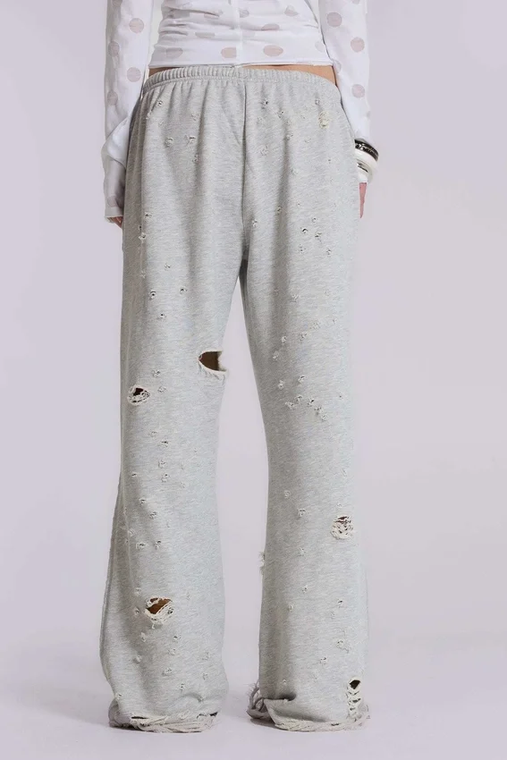 Cleo Jogginghose mit Bootcut-Schnitt und Used-Look