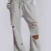 Cleo Jogginghose mit Bootcut-Schnitt und Used-Look