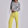 Cleo Jogginghose mit lockerer Bootcut-Passform in Neon