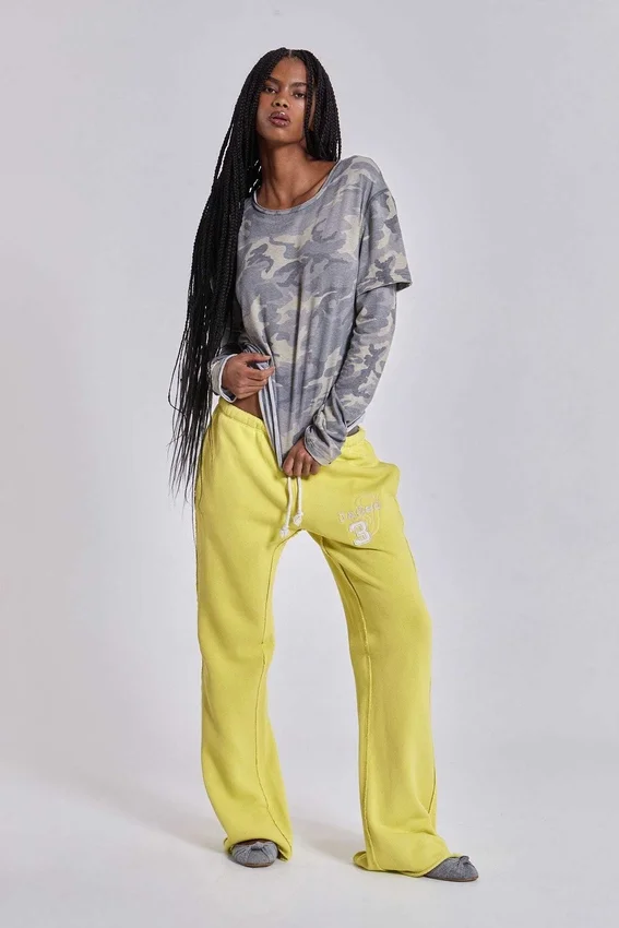 Cleo Jogginghose mit lockerer Bootcut-Passform in Neon