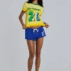 Cleo Mini-Jogging-Shorts in Blau