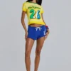 Cleo Mini-Jogging-Shorts in Blau