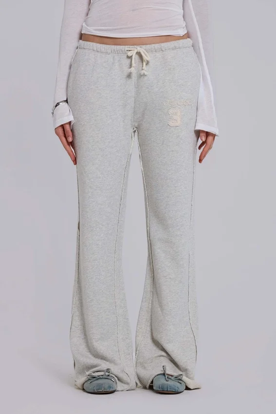 Cleo Slouchy Bootcut Jogger in Grau meliert