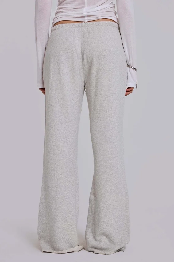 Cleo Slouchy Bootcut Jogger in Grau meliert