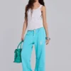 Cleo Slouchy Bootcut Jogger in Türkis