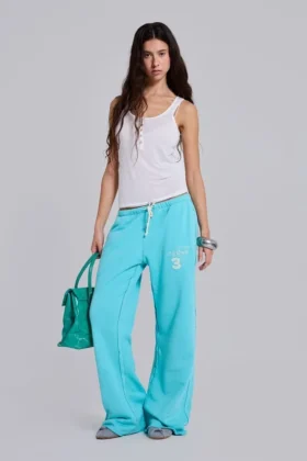 Cleo Slouchy Bootcut Jogger in Türkis