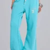 Cleo Slouchy Bootcut Jogger in Türkis