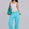 Cleo Slouchy Bootcut Jogger in Türkis