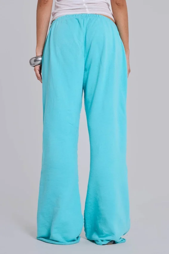 Cleo Slouchy Bootcut Jogger in Türkis