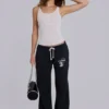 Cleo Slouchy Bootcut-Jogginghose in Schwarz