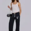 Cleo Slouchy Bootcut-Jogginghose in Schwarz