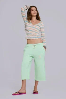 Cleo Slouchy Crop-Jogginghose in Mint