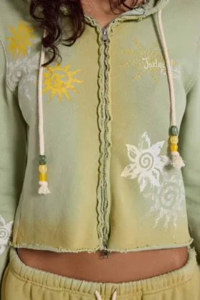 Cleo Sunfade Hoodie mit durchgehendem Reißverschluss