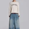 Colossus Jeans in heller Waschung, XL, Slub-Optik