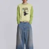 Colossus Jeans in heller Waschung, XL, Slub-Optik