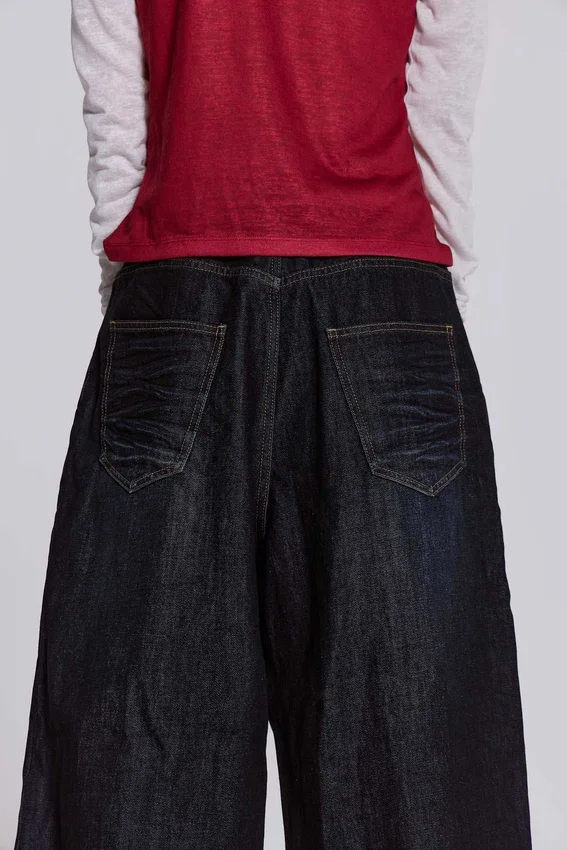 Colossus Jeans in Indigo mit Bügelfalten, Größe XL