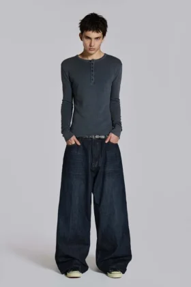 Colossus Jeans in Indigo mit Bügelfalten, Größe XL