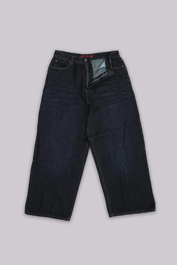 Colossus Jeans in Indigo mit Bügelfalten, Größe XL
