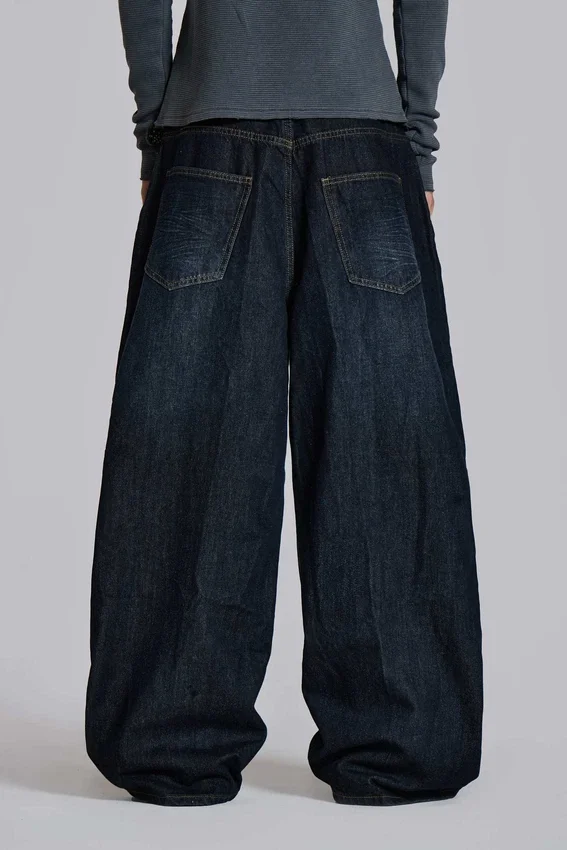 Colossus Jeans in Indigo mit Bügelfalten, Größe XL