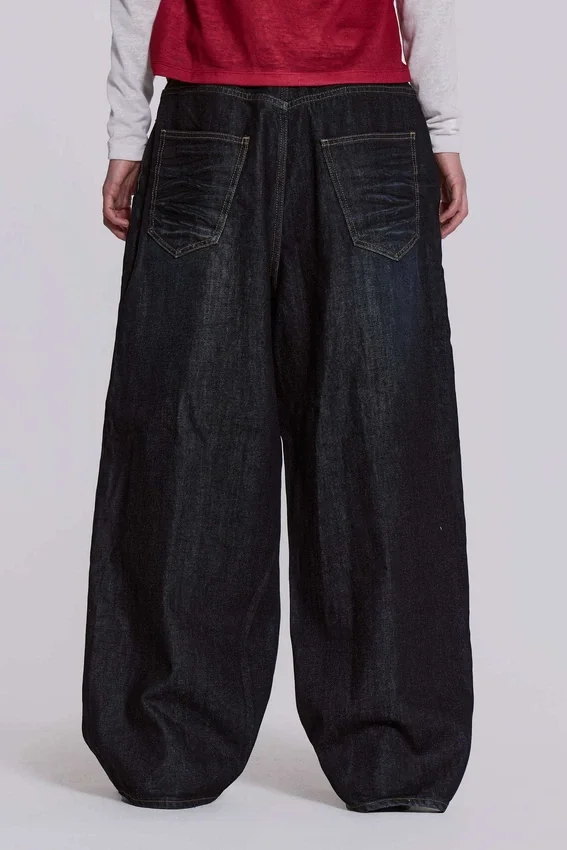Colossus Jeans in Indigo mit Bügelfalten, Größe XL