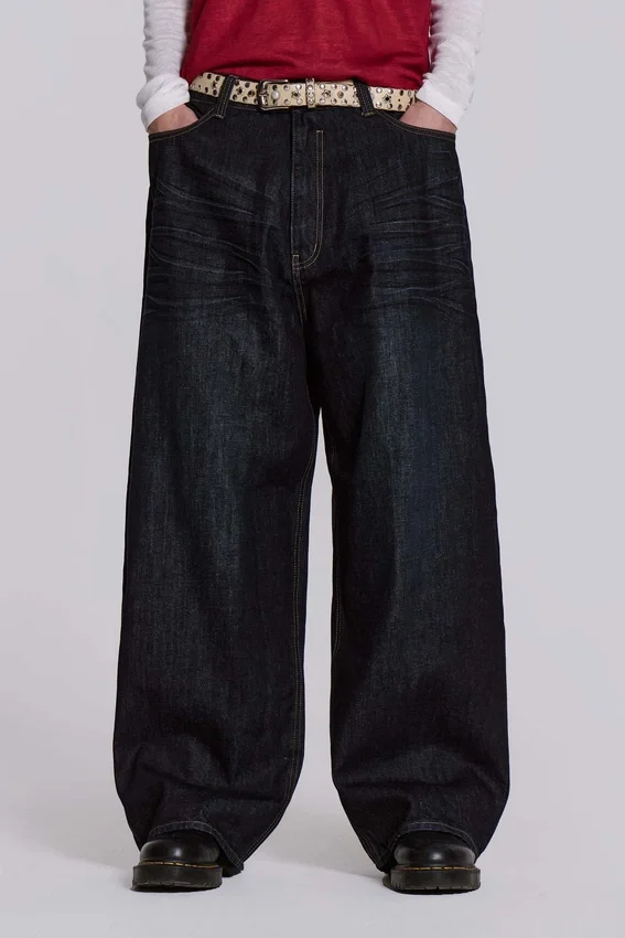 Colossus Jeans in Indigo mit Bügelfalten, Größe XL
