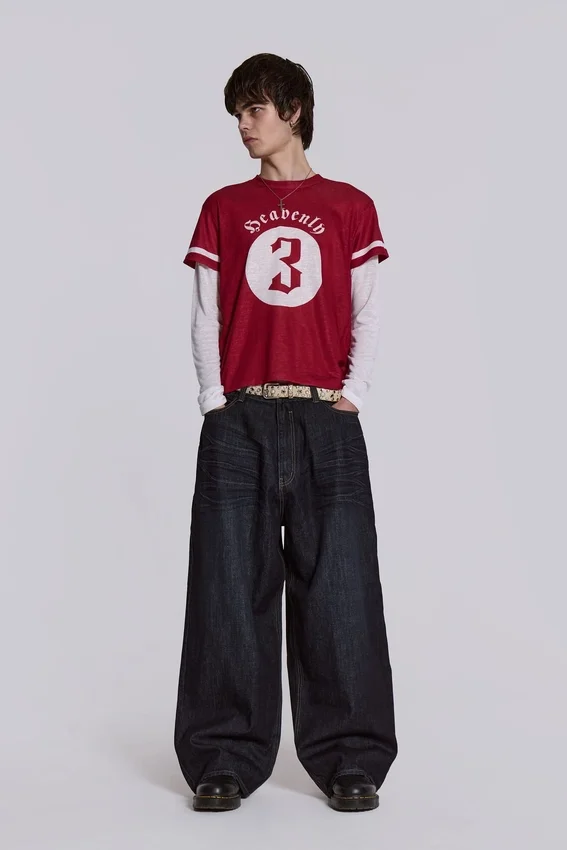 Colossus Jeans in Indigo mit Bügelfalten, Größe XL