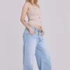 Colossus Jeans mit Nieten in hellblauer Waschung