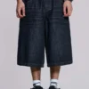Colossus-Shorts aus Indigo mit Bügelfalten