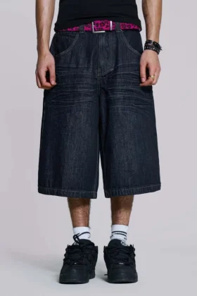 Colossus-Shorts aus Indigo mit Bügelfalten