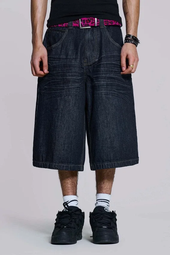 Colossus-Shorts aus Indigo mit Bügelfalten