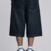Colossus-Shorts aus Indigo mit Bügelfalten