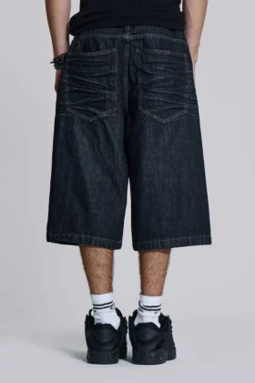 Colossus-Shorts aus Indigo mit Bügelfalten