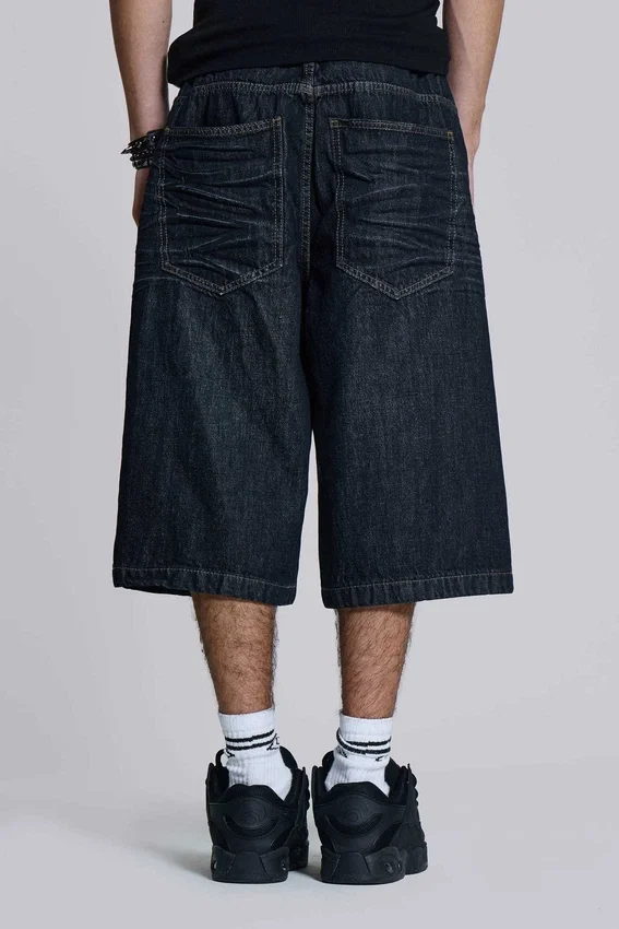 Colossus-Shorts aus Indigo mit Bügelfalten